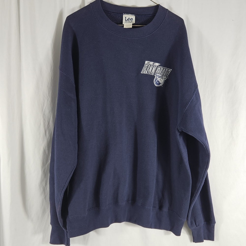 Penn State University Sweatshirt Vintage Lee Sport XL Nittany Lions Blue Mens